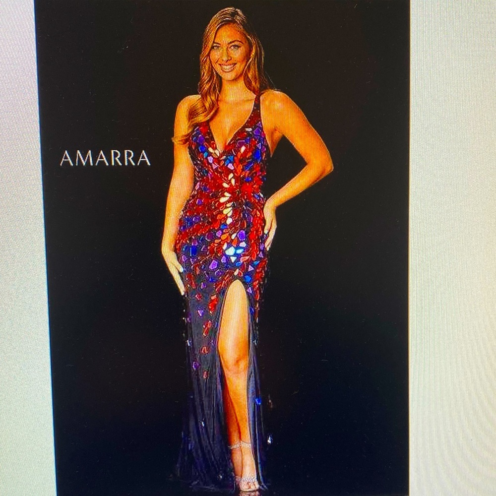Amarra prom dress - beautiful, artistic dress in purple, blue red and black